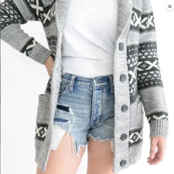 SANSARA Wool blend knit cardigan sweater Small oversized fit - Picture 3 of 13